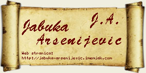 Jabuka Arsenijević vizit kartica